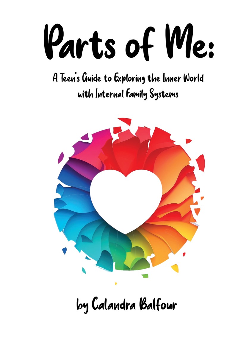 Parts of Me book cover: a rainbow mandala of paper petals around a white heart